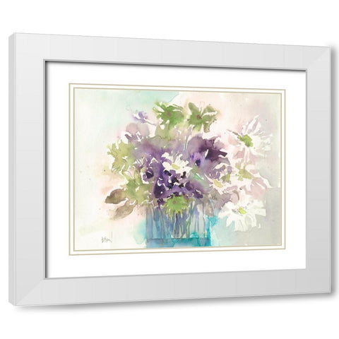 Center Piece I White Modern Wood Framed Art Print with Double Matting by Dixon, Samuel