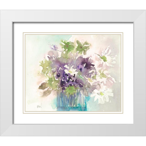 Center Piece I White Modern Wood Framed Art Print with Double Matting by Dixon, Samuel