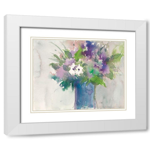 Center Piece II White Modern Wood Framed Art Print with Double Matting by Dixon, Samuel