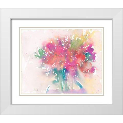 Floral Moment II White Modern Wood Framed Art Print with Double Matting by Dixon, Samuel