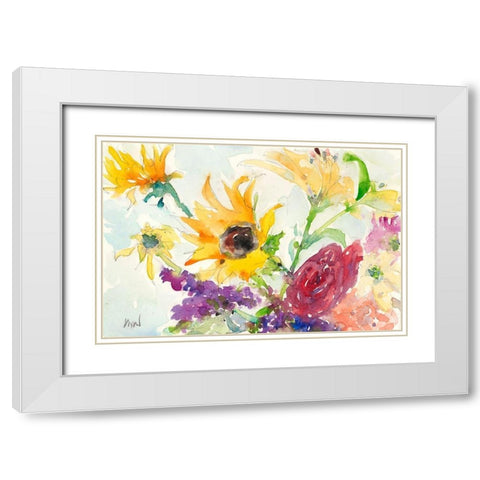 Bright Wild Flowers I White Modern Wood Framed Art Print with Double Matting by Dixon, Samuel
