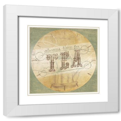Beverage OClock II White Modern Wood Framed Art Print with Double Matting by Vess, June Erica