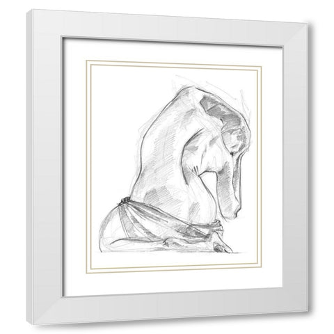 Sitting Pose IV White Modern Wood Framed Art Print with Double Matting by Parker, Jennifer Paxton