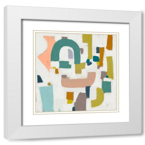 Convo I White Modern Wood Framed Art Print with Double Matting by Zarris, Chariklia