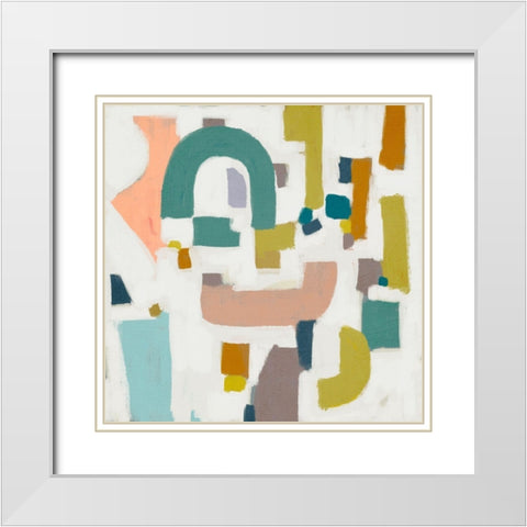 Convo I White Modern Wood Framed Art Print with Double Matting by Zarris, Chariklia