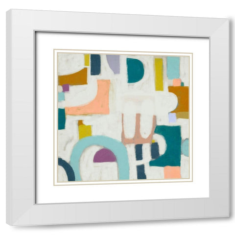 Convo II White Modern Wood Framed Art Print with Double Matting by Zarris, Chariklia