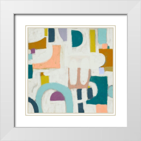 Convo II White Modern Wood Framed Art Print with Double Matting by Zarris, Chariklia