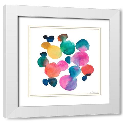 Jig III White Modern Wood Framed Art Print with Double Matting by Zarris, Chariklia