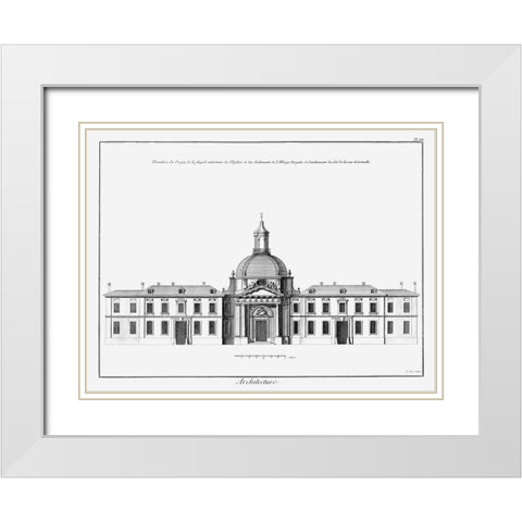 Architectural Elevation I White Modern Wood Framed Art Print with Double Matting by Diderot, Denis