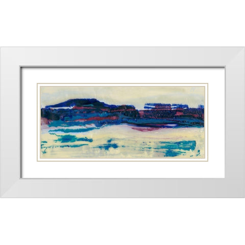 Vibrant Horizon I White Modern Wood Framed Art Print with Double Matting by Holland, J.