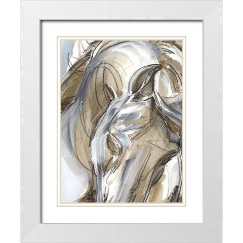 Horse Abstraction I White Modern Wood Framed Art Print with Double Matting by Parker, Jennifer Paxton