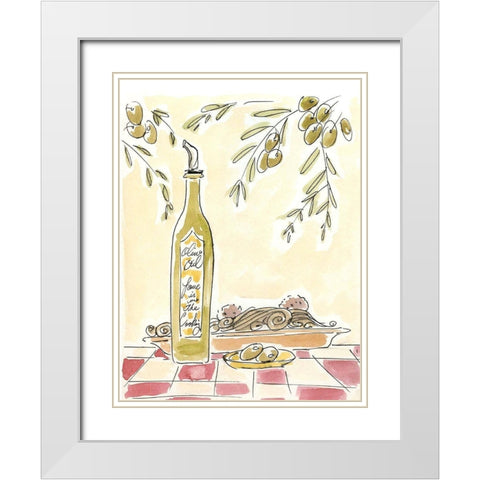 Olio della Cucina II White Modern Wood Framed Art Print with Double Matting by Paul, Alan
