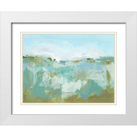 West Wind II White Modern Wood Framed Art Print with Double Matting by Long, Christina