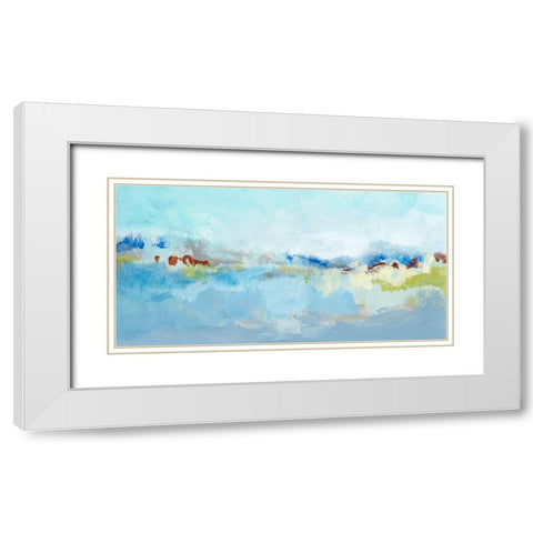 Sea Breeze Landscape I White Modern Wood Framed Art Print with Double Matting by Long, Christina
