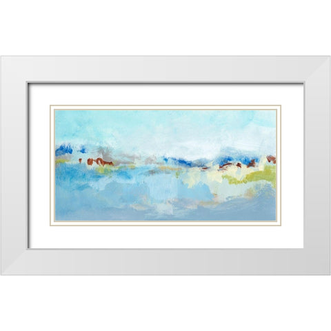 Sea Breeze Landscape I White Modern Wood Framed Art Print with Double Matting by Long, Christina