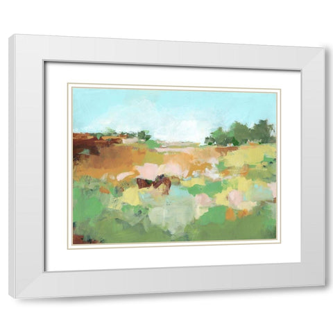 Summer Walk II White Modern Wood Framed Art Print with Double Matting by Long, Christina