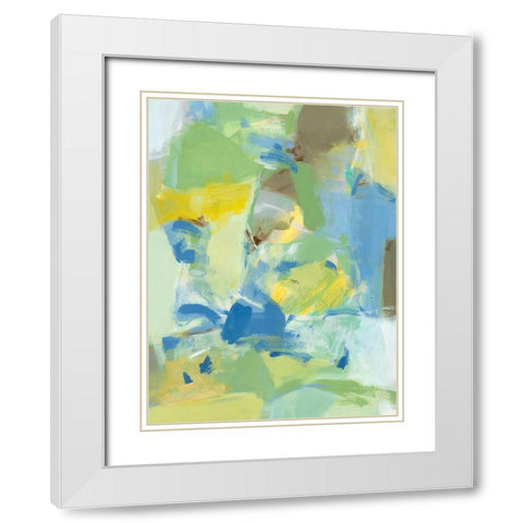 Jewels I White Modern Wood Framed Art Print with Double Matting by Long, Christina