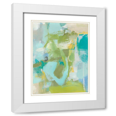 Sea Glass Abstraction I White Modern Wood Framed Art Print with Double Matting by Long, Christina
