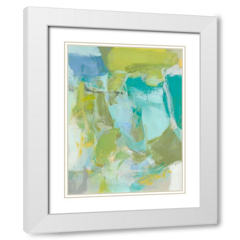 Sea Glass Abstraction II White Modern Wood Framed Art Print with Double Matting by Long, Christina