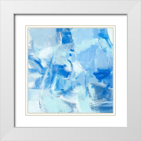 Blue Light II White Modern Wood Framed Art Print with Double Matting by Long, Christina