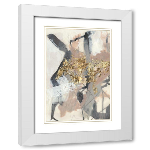 Golden Blush I White Modern Wood Framed Art Print with Double Matting by Goldberger, Jennifer