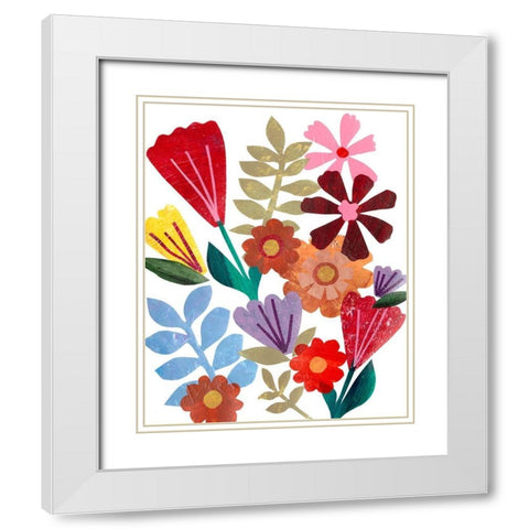 Bright Floral I White Modern Wood Framed Art Print with Double Matting by Moore, Regina
