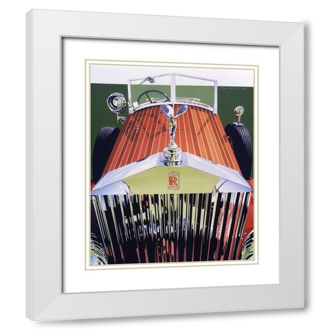 Grill White Modern Wood Framed Art Print with Double Matting by Mukai, Dennis