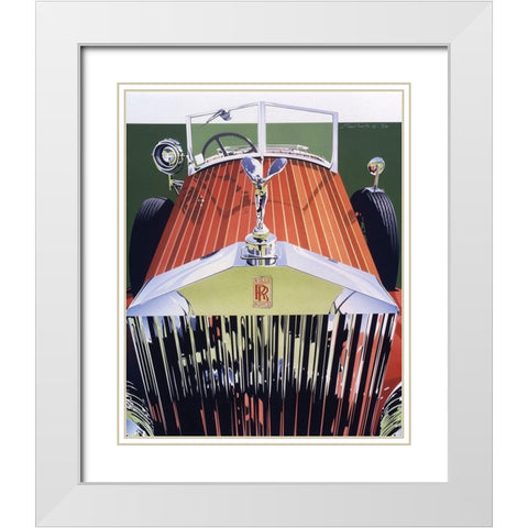 Grill White Modern Wood Framed Art Print with Double Matting by Mukai, Dennis