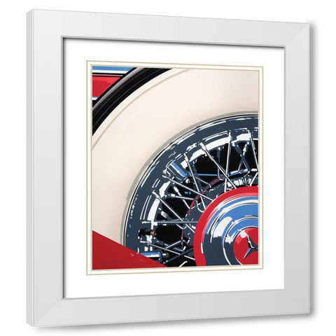 Rims White Modern Wood Framed Art Print with Double Matting by Mukai, Dennis