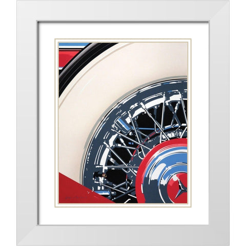 Rims White Modern Wood Framed Art Print with Double Matting by Mukai, Dennis