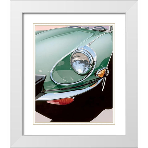 Headlight White Modern Wood Framed Art Print with Double Matting by Mukai, Dennis