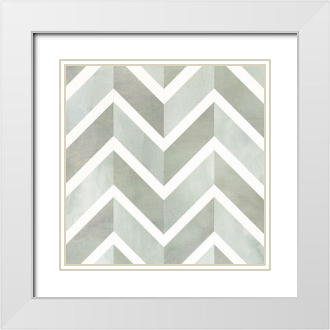 Seaglass Tiles IV White Modern Wood Framed Art Print with Double Matting by Borges, Victoria