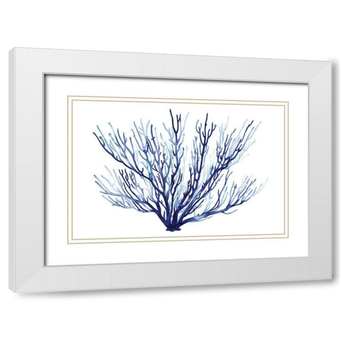 Azure Fan II White Modern Wood Framed Art Print with Double Matting by Popp, Grace