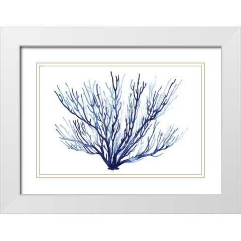 Azure Fan II White Modern Wood Framed Art Print with Double Matting by Popp, Grace