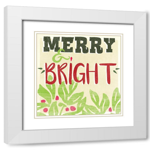 Lets Get Jolly III White Modern Wood Framed Art Print with Double Matting by Vess, June Erica
