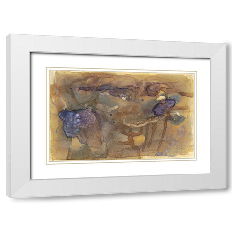 Violet Inclusion I White Modern Wood Framed Art Print with Double Matting by Stramel, Renee W.