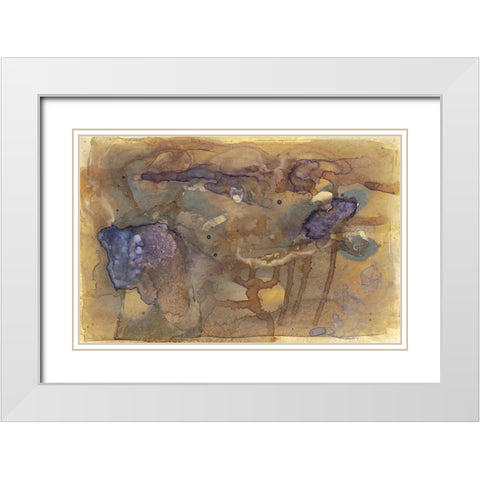 Violet Inclusion I White Modern Wood Framed Art Print with Double Matting by Stramel, Renee W.