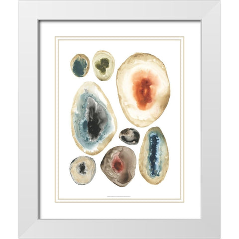 Geode Collection IV White Modern Wood Framed Art Print with Double Matting by Vess, June Erica