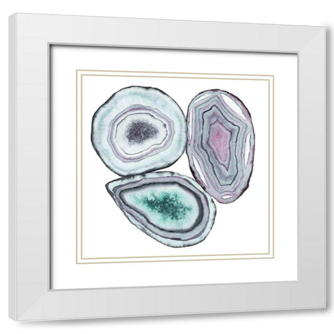 Geode Gems I White Modern Wood Framed Art Print with Double Matting by Popp, Grace