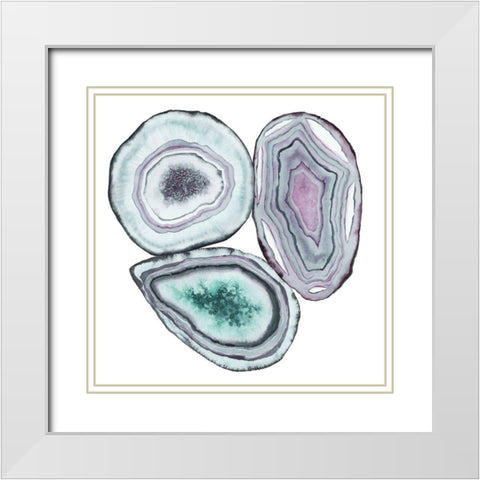 Geode Gems I White Modern Wood Framed Art Print with Double Matting by Popp, Grace
