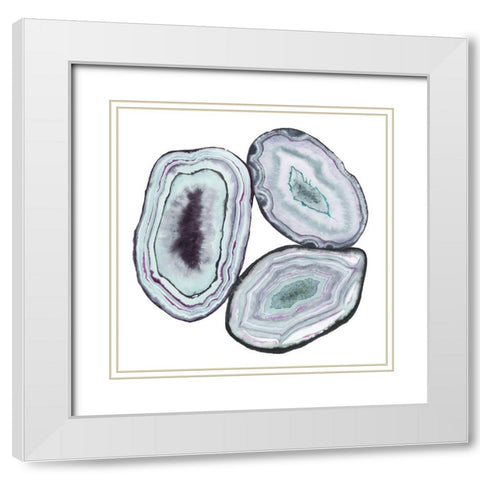 Geode Gems II White Modern Wood Framed Art Print with Double Matting by Popp, Grace