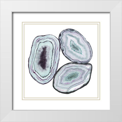 Geode Gems II White Modern Wood Framed Art Print with Double Matting by Popp, Grace