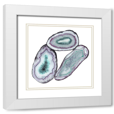 Geode Gems III White Modern Wood Framed Art Print with Double Matting by Popp, Grace