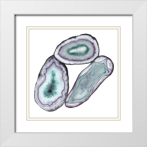 Geode Gems III White Modern Wood Framed Art Print with Double Matting by Popp, Grace