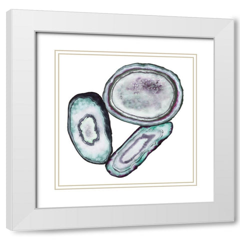 Geode Gems IV White Modern Wood Framed Art Print with Double Matting by Popp, Grace