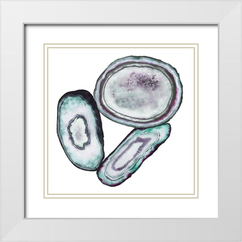Geode Gems IV White Modern Wood Framed Art Print with Double Matting by Popp, Grace