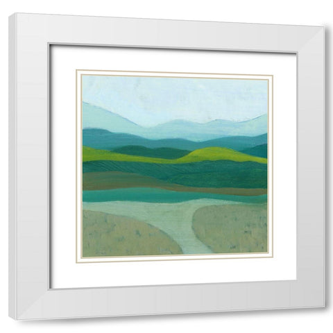Blue Mountains I White Modern Wood Framed Art Print with Double Matting by Popp, Grace