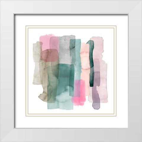 Playful Sherbert I White Modern Wood Framed Art Print with Double Matting by Popp, Grace
