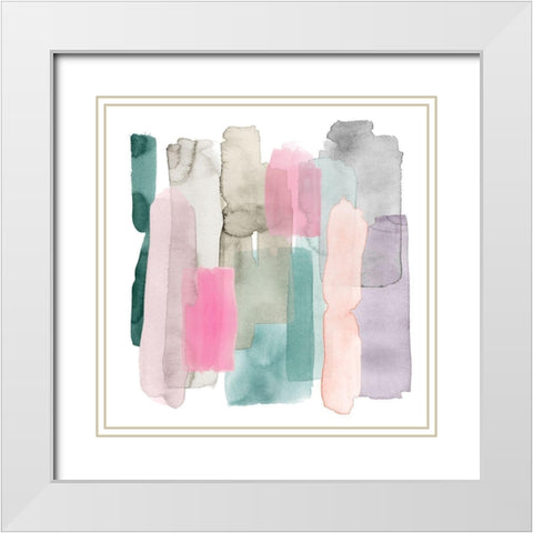 Playful Sherbert II White Modern Wood Framed Art Print with Double Matting by Popp, Grace