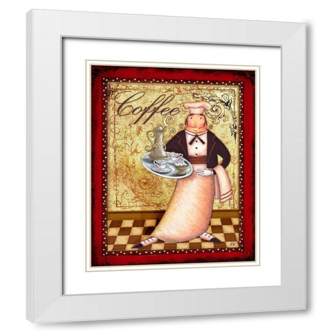 Chefs Bon Appetit I White Modern Wood Framed Art Print with Double Matting by Eisner, Viv